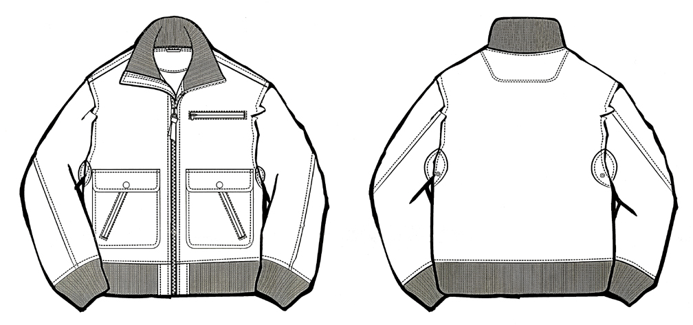 Mens Knit-Collar Bomber Jacket 1