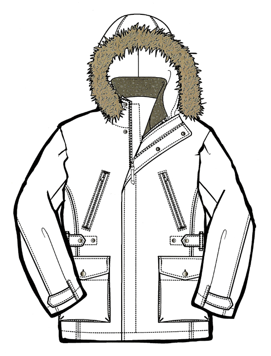Mens Zip-Lined Hooded Parka 1