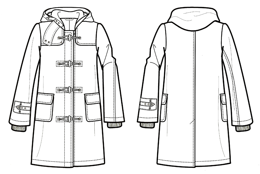 Womens Toggle Trench Coat 1