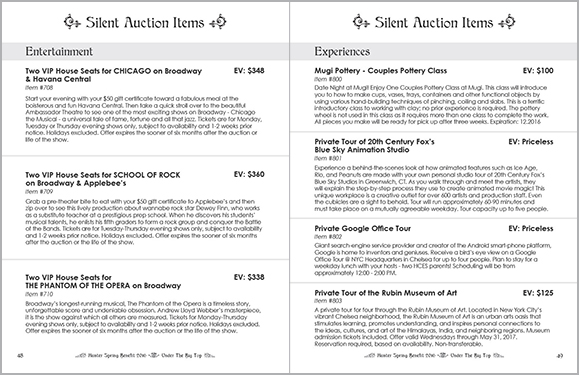 Spring Benefit 2016 Booklet Interior Spread 48