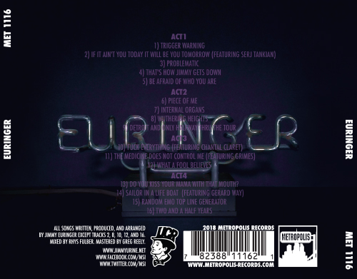 Euringer CD Back Cover and Inside Tray